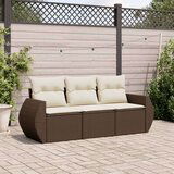 vidaXL 3-dijelni set vrtnih sofa s jastucima smeđi od poliratana | shoptok.hr