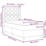 vidaXL Box Spring Postelja z Vzmetnico Taupe 100x200 cm Tkanina, (22050526) | Shoptok.si