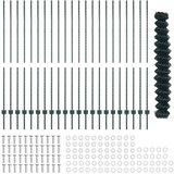vidaXL Verižna ograja z 22 U postavitvami zelena 1.6x25 m jeklo | Shoptok.si