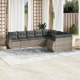 Maison Chic Seti vrtnega pohištva - Vrtna garnitura - Vrtni pohištvo set 9-delna z blazinami sv. siv poli ratan, (21805385) | Shoptok.si