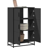 vidaXL Visoka ploča crna 68x35x106,5 cm Konstruirano drvo i metal | shoptok.hr