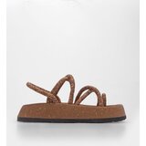 Marjin Women's Cork Sole Patterned Cotton Rope Cross Band Daily Sandals Hista Taba | ePonuda.com