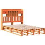  Knjižna postelja brez vzmetnice vošč. rjava 135x190 cm borovina, (21653621) | Shoptok.si