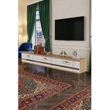 Hanah home TV komoda Ilay, 180 cm, hrast Sapphire / bela / zlatna | Eponuda.com