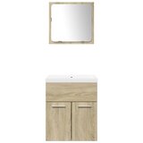  3-dijelni set kupaonskog namještaja boja hrasta sonome drveni Smeđa 41 x 38.5 x 46 cm | Shoptok.si