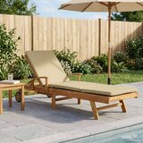  Ležaljka 100% poliester čvrsti teak - Smeđa i bež bez stola | shoptok.hr