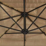 vidaXL Vrtni senčnik z LED in z jeklenim drogom rjav 288x288x225 cm | Shoptok.si