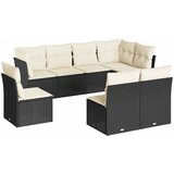  8-dijelni set vrtnih sofa od poliratana s jastucima crni | shoptok.hr
