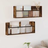  Polica za časopise Zidne 2 pcs Dimljeni hrast 80 x 12 x 30 cm | shoptok.hr