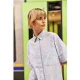 Marisse Light Blue Striped Cotton Shirt | ePonuda.com