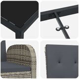  7-delni vrtni jedilni set z blazinami sivi poli ratan, (22111050) | Shoptok.si