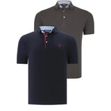 Dewberry DUAL SET T8582 MENS T-SHIRT-NAVY BLUE-KHAKI Cene