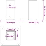  Postolja za stupove kvadratna 4 kom 71x71 mm pocinčani čelik | shoptok.hr