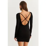 Cool & Sexy Women's Black Backless Mini Dress HOR36