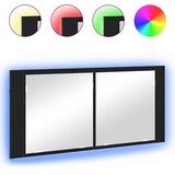  LED Ogledalo s Ormarom s policom Crni hrast 100 x 12 x 45 cm | shoptok.hr