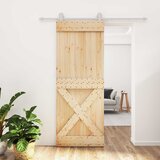  Klizna vrata 80 x 210 cm Čvrsta borovina (neobrađena) | shoptok.hr