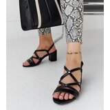 Gemre Black block-heeled sandals Karmen | Shoptok.si