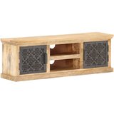 TV ormarić s čeličnim vratima 120x30x40 cm masivno drvo manga | shoptok.hr