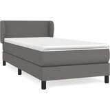 Box spring postelja z vzmetnico siva 80x200 cm umetno usnje, (20901332) | Shoptok.si