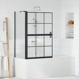  Ekran za kadu i tuš Crna i prozirna 80 x 68 x 128 cm | shoptok.hr