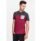Urban Classics 3-Tone Pocket T-Shirt Burgundy/Cha/Grey Cene