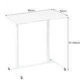 Costway Nastavljiva računalniška miza Ravna miza bela 95 x 52 cm, (5000399685) | Shoptok.si