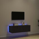 TV zidni ormar Zidne 2 pcs Crni hrast 100 x 35 x 31 cm | Eponuda.com