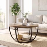  Klub stolić s 2 razine stol za dnevni boravak 80 x 80 x 43 8 cm smeđa/crna | shoptok.hr