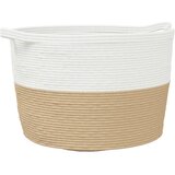  Košara za rublje sivo-bijela Ø 60 x 36 cm pamučna | shoptok.hr