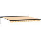 vidaXL Ročna retraktibilna tenda oranžna in bela 450x300 cm | Shoptok.si