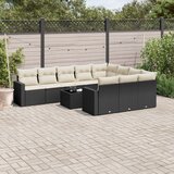 vidaXL 11-dijelni set vrtnih sofa od poliratana s jastucima crni | shoptok.hr