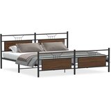 Metalni okvir kreveta bez madraca smeđa boja hrasta 193x201 cm | shoptok.hr