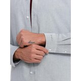 Ombre Elegant men's oxford shirt with embroidery - light grey | Shoptok.si