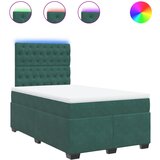 vidaXL Box spring krevet s madracem tamnozeleni 120x200 cm baršunasti | shoptok.hr
