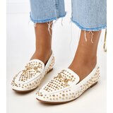 Gemre White moccasins decorated with studs Lea | Shoptok.si