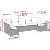  Set sofe 7 kom. Siva poliratan 289 x 122 x 85 cm | shoptok.hr