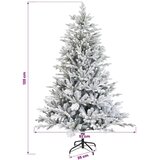  Umjetno božićno drvce s nogom 120 cm PVC i metal - Zelena i bijela 120 cm bez LED svjetala | shoptok.hr
