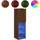 Maison Chic TV omarica - TV stojalo - Televizijska omarica z LED lučkami rjav hrast 30,5x30x102 cm, (21699314) Cene