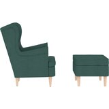  Fotelja od tkanine s tabureom tamnozelena - Tamnozelena 1 S osloncem za noge | shoptok.hr