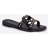Boto Embellished Flat Women's Sandals Black Adivrae | Shoptok.si