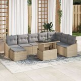  Set vrtnih sofa set od 9 bež siva poli ratan poliester Cijene