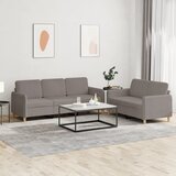  2-dijelni set sofa s jastucima smeđesivi od tkanine | shoptok.hr