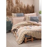  Dakota - Sivi, Bež, Narandžasti i Crveni Ranforce Set Posteljine | ePonuda.com