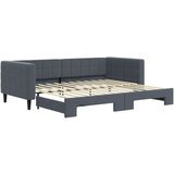 vidaXL Izvlečna dnevna postelja temno siva 90x200 cm žamet, (20929942) | Shoptok.si