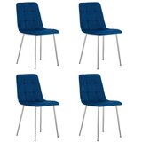 KARA stolica - tamnoplavi baršun / kromirane noge x 4 | shoptok.hr