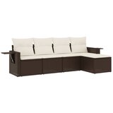  The Living Store Vrtna sedežna garnitura 5-delna z blazinami rjav poli ratan - Vrtna Sedežna Garniture, (21451294) | Shoptok.si