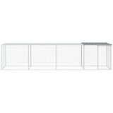 vidaXL Kokošnjak s streho svetlo sivo 403x98x90 cm pocinkano jeklo | Shoptok.si