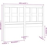  Uzglavlje za krevet crni 185,5 x 4 x 100 cm od masivne borovine | shoptok.hr