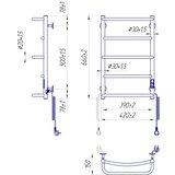  Kupatilski merdevinski radijator LUX 65W/230V 66x42 cm nerđajući čelik/bela desna | Eponuda.com