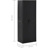  Vrtni ormarić za pohranu crni 65 x 45 x 172 cm PP ratan | shoptok.hr
